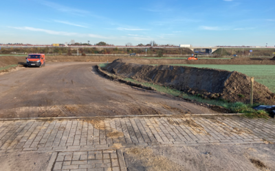 Erschließungsarbeiten auf der Montel-Allee